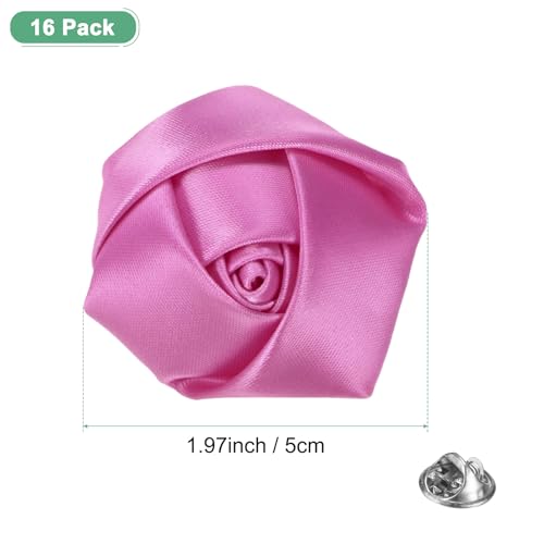 M METERXITY 16-Pack Lapel Pin for Men, Handmade Flower Brooch Button Pins for Men Suits, Formal Boutonnieres for Wedding/Groom/Corsage - color: Purple