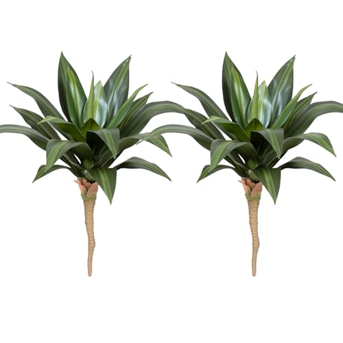 Artificial Agave Plant 20Inch Artificial Agave Plants Outdoor Set, Large Fake Plants Indoor for Home Decor, Realistic UV Resistant Faux Succulents Plants Without Pot, Set of 2 - color: Agave, size: 22in