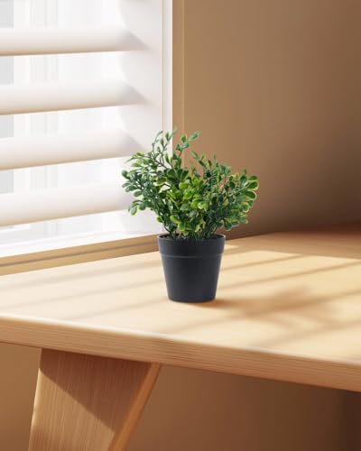 Fake Eucalyptus Potted Artificial Plant – Small Faux Eucalyptus for Desk, Bathroom, Shelf, or Home Decor, Realistic Greenery for Farmhouse, Office & Kitchen Decoration PA-011 - size: PA-011