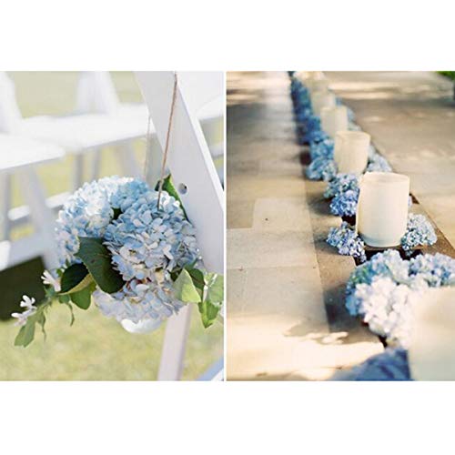 Jim's Cabin Artificial Flowers Silk Hydrangea Flowers 2 Bouquet with 5 Big Heads Fake Flower Bunch for Women Bedroom Wedding Cabin Decor DIY（Purple） - color: Purple Red