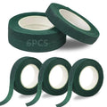 6 Roll Floral Tape 1/2inch Flower Tape Dark Green, Floral Tapes for Bouquet Stem Wrapping and Floral Crafts, Wedding Bouquet