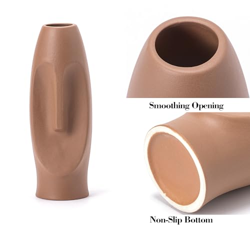 Ceramic Vase Set of 3 Home Decor Modern Farmhouse Style Living Room Ornament Dining Table Room Pottery Small Vases for Dried Flowers Colorful - color: Vt13 Brown/Beige