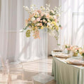 Efavormart 46" Heavy Duty Acrylic Wedding Display Stand with Square Bases, Clear Plexiglass Flower Pedestal Stand - 10mm Thick Plate - size: 46"