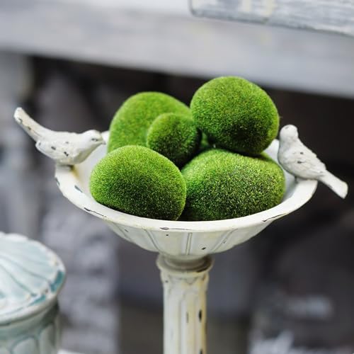 Nicunom 50 Pcs 5 Size Artificial Moss Rocks Decorative, Faux Green Moss Decor Balls for Floral Arrangements, Fairy Gardens and Crafting