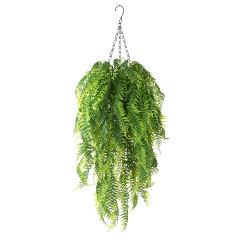 ZFProcess Artificial Faux Hanging Plants Basket for Spring Outdoor Summer Decoration, Fake Persian Grass Plant UV Resistant Look Real for Outside Porch Home Patio Balcony Yard(Persian Grass) - color: B Green