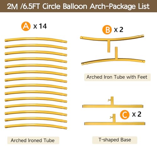 Balloon Arch Stand Metal Round Backdrop Stand Circle Balloon Arch Frame Wedding Arches 6.5FT for Ceremony Birthday Party Baby Shower Decoration - size: 6.5FT