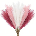 Pampas Grass Decor 30pcs 21.7 Inch, Faux Pampas Grass (White/Pink/Rose Red), Artificial Dried Flowers Look, Fluffy No Shedding for Boho Wedding Home Bedroom Vase Filler - size: Pink White Rose