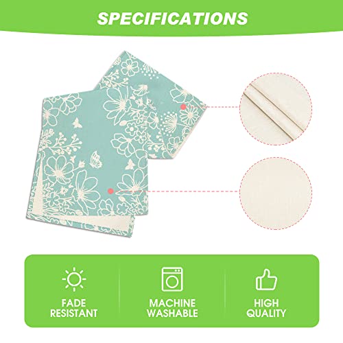 Artoid Mode Blue Bloom Flowers Butterfly Spring Table Runner, Seasonal Holiday Kitchen Dining Table Decoration for Home Party Indoor 13x72 Inch - color: Blue, size: 13" x 72", Table Runner