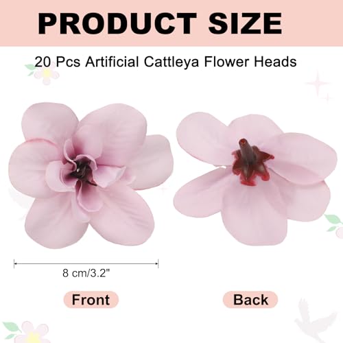 uxcell 20 Pcs Artificial Cattleya Flower Heads, Fake Cattleya Heads Bulk Artificial Flowers for DIY Wedding Bouquets Centerpieces Party Home Decorations, Autumn Purple - color: Autumn Purple
