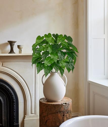 Oairse Artificial Greenery Stems Pothos Plants - 6 Pcs Faux Pothos Leaves Branches 35.4" Long Fake Green Plant Leaf Artificial Tropical Plant for Vase Filler Decor Indoor Outdoor Home Centerpieces - color: Pothos