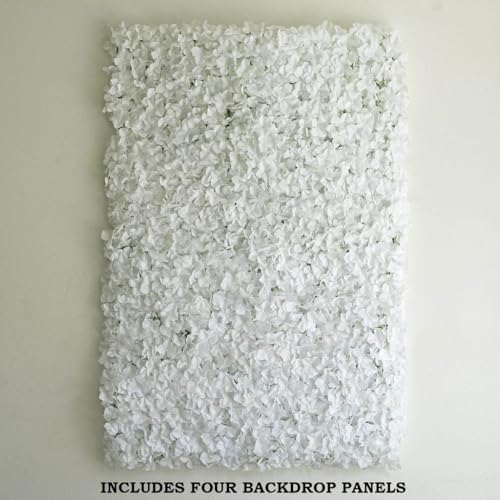Tableclothsfactory 4 PCS White Silk Hydrangea Flower Mat Wall Wedding Event Decor for DIY Centerpieces Arrangements Party Decorations - color: White