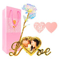 ONEPEACE 24K Gold Rose Birthday Gifts for Women with Love Picture Frame Stand, Artificial Rose Flowers Mothers Day Gifts for Mom from Daughter Son, Valentines Gifts for Her Mom, Wife, Grandma (White) - color: White