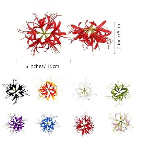 Silk Spider Plant Fake Flowers Heads,Artificial Flowers Spider Silk Flowers for Crafts,Fake Flowers Bulk,Artificial Flowers for Cake Decoration Wedding Party Birthday Home Décor (9, Multicolor) - color: Multi Color