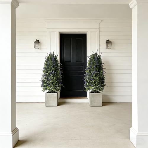 ALL SEASON GREEN Artificial Plants Lavender Topiary Tree, 35'' Purple Faux Flowers Potted Outdoor Plant, Front Porch Decor - size: 35'' Tall