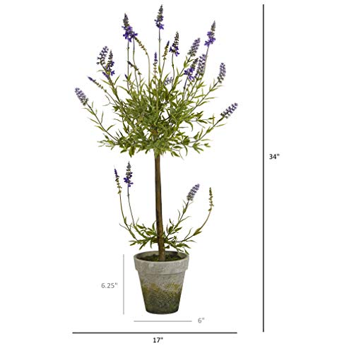 Nearly Natural 34in. Lavender Single Ball Topiary Artificial Tree