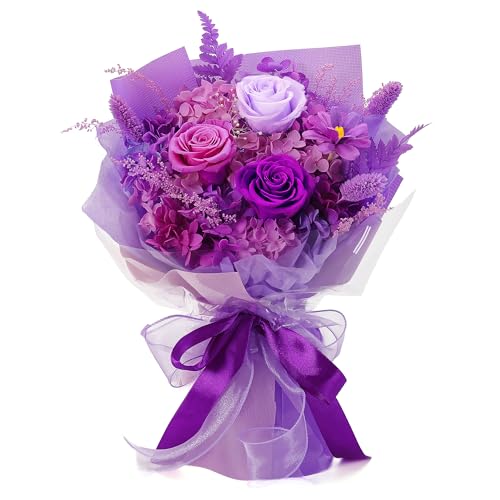 BestFlower Mothers Day Flowers Bouquet Gifts for Mom,Roses Bouquet Gifts for Women Mom Wife from Daughter,Fresh Flowers for Delivery/Purple Rose - color: Bright Purple