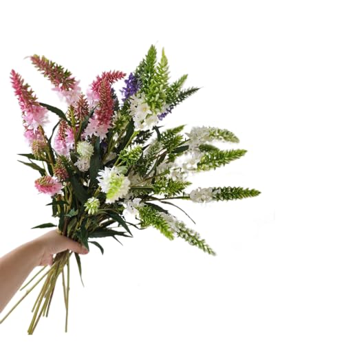 Artificial Lavender Lupine Flowers - 75cm (30 inches) High, 3PCS, 5 Flower Heads Perfect for Weddings, Restaurant, Office, and Bedroom Decor (White) - color: White