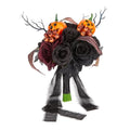Wedding Bouquets - Black & Burgundy, Gothic Style for Bride & Bridesmaid - Artificial Rose Flower Bouquet - color: Rose Pumpkin