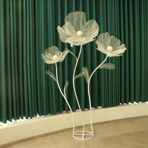 Wedding Decorations for Reception,5.6 Ft Giant Flowers for Decoration,Big Artificial Silk Flowers for Party Banquet Background,Home Decor,Photographic Props,Shop Window Display（White） - color: White