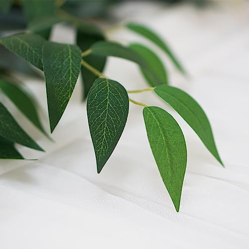 40pcs Italian Ruscus Greenery 68cm Artificial Greenery Stems Leaf Greenery Garland for Wedding Arch Flowers Centerpieces Balloon Arch Home Decor