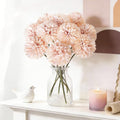 Artificial Chrysanthemum Ball Flowers Hydrangea Arrangement Bouquet Presents Decor 10pcs Without Vase (Champagne Pink) - color: Champagne Pink
