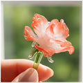 January Birth Month Glass Carnation Flower with Vase, Hand Blown Floral Gift for Mom Grandma Nana Mama, Mothers Day Birthday Christmas Anniversary Keepsake Desk Decor