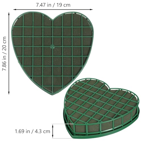 UPKOCH Wedding Car Floral Mud with Suction Cup Small Heart-Shaped DIY Flower Arrangement Plate for Wedding Party Decoration Lightweight Floral Foam Tray 7.87X7.48X1.69In