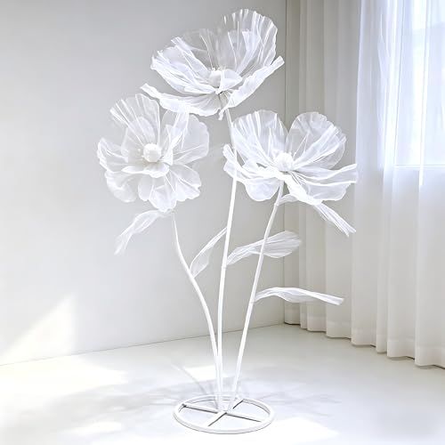 Giant Flower Decoration for Wedding Background, Party Decoration, Birthday Party, Photography Props, Shop Window Props, Banquet, Stage, Mall Display (White E) - color: White E
