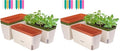 VIVOSUN Self-Watering Planters, 8-Pack 10.5 Inch Compact Rectangular Window Herb Planter Box with 10 PCS Plant Labels, Plant Container for Basil, Flowers, Succulents, Indoor & Outdoor - size: 4 (Pack of 2)