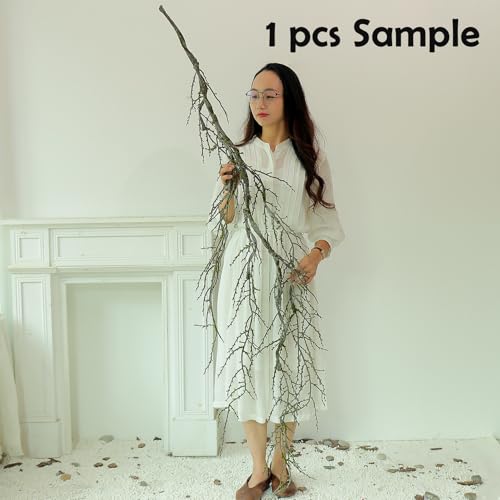 190cm/74.8inch Artificial Creepy Flexible Tree Branches Faux Grape Vines Garland Twigs with Moss Wood Craft for Halloween Door Wall Hanging Haunted Mansion Theme Outdoor Mantel Yules Decoration (2)