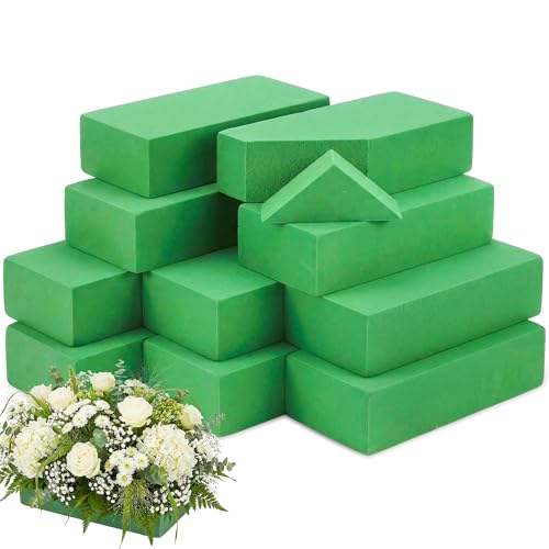 Floral Foam Blocks, Green Plant Foam,Wet & Dry Flower Foam for Fresh and Artificial Flowers,Florist Styrofoam Flower Arrangements Supplies, Decorations for Wedding, Birthdays and Garden (10) - color: 10Pack