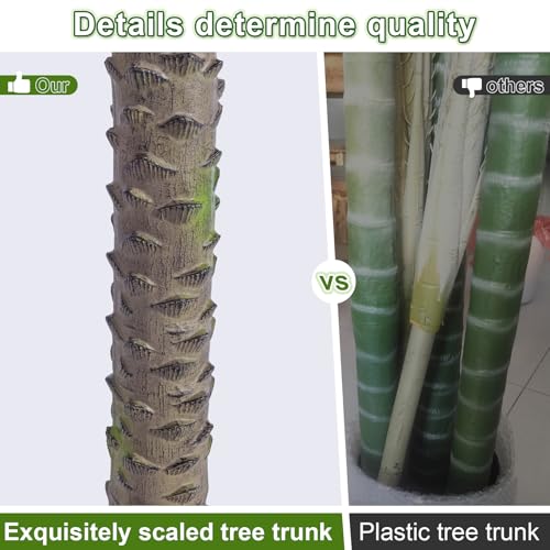 9FT Large Artificial Palm Tree Big Faux Tropical Phoenix Trees Indoor Outdoor Realistic Floor Plants Tall Fake Plant for Home Living Room Office Decor Porch Outside Patio arboles para decoracion - color: Single Pole Palm Tree, size: 9ft