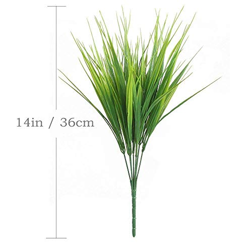 CATTREE Artificial Wheat Grass, Plastic Plants Shrubs Bushes Fake Green Leaves Wedding Indoor Outdoor Home Garden Verandah Kitchen Office Table Centerpieces Arrangements Christmas Decoration 5 pcs - color: Wheat Grass 5pcs
