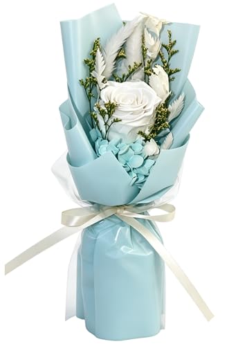 Preserved Flowers Bouquet,Flowers For Delivery,White Rose Bouquets,Birthday Flowers Gifts For Women Mom Grandma Wife Friends,Real Roses Gift From Daughter Valentine’S Day Mothers Day Anniversary - color: White, size: Rose Bouquet