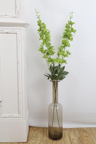 8PCS Long Stem Green Delphinium Artificial Flowers 33.5'' Fake Larkspur Flowers Faux Flower Stems for Tall Vase Home Wedding Garden Table Decor(Green) - color: Green