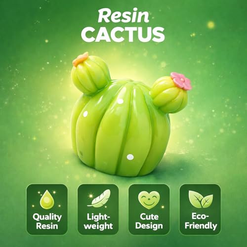 Mini Cactus, 34 Piece Small Cactus Decor Collection with Desert Theme, Resin Figurines for Home and Office Decoration, Miniature Garden Arrangement Decorations