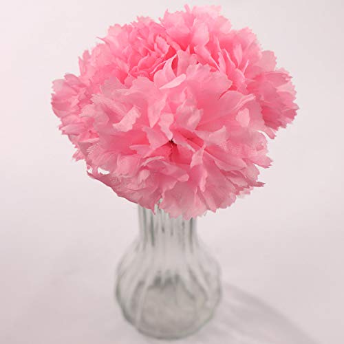 Larksilk 100 Pack Artificial Carnations - Bulk Silk Flowers for Weddings, Mother's Day, Graduations, Easter & Memorial Day - 3.5" Heads, 5" Stems, Real Touch Petals, 18 Colors Available - Pink - color: Pink, size: 100