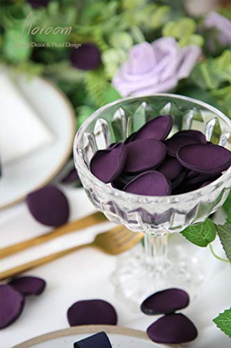 Floroom 300pcs Rose Petals Plum Faux Silk Flower Petals for Wedding Flower Girl Basket Aisle Scatter Dinner Table Centerpieces Party Confetti Bridal Shower Romantic Night Decoration - color: Plum, size: 300pcs