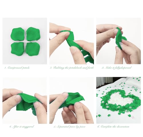 Pyrrhiax 1000Pcs Rose Petals, Artificial Flower Petals Fake Silk Red Rose Petals for Romantic Night,Wedding,Proposal Anniversary Flower Decorations (Green) - color: Green, size: 1000pcs