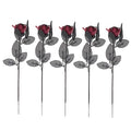Cabilock 5Pcs Halloween Rose Decor with Realistic Spider Artificial Flowers Indoor Party Decoration for Haunted House Bar Garden Reusable Polyester Material