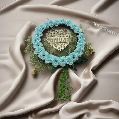 100 Pcs Mini Light Blue Roses Artificial Flowers Bulk, 1.9" Small Silk Fake Roses Flower Heads for Decoration, Wedding Centerpieces Bridal Shower Party Home Decor,DIY Crafts (Light Blue) - color: Light Blue
