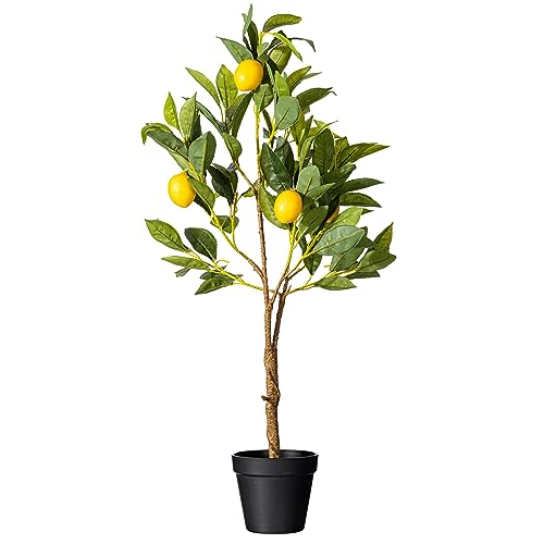 Vickerman Everyday 28" Artificial Potted Lemon Tree - Lifelike Home Or Office Decor - Premium Faux Potted Tree with Real Touch Leaves - Maintenance Free - color: Green, size: 2ft 4in