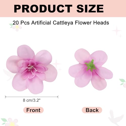 uxcell 20 Pcs Artificial Cattleya Flower Heads, Fake Cattleya Heads Bulk Artificial Flowers for DIY Wedding Bouquets Centerpieces Party Home Decorations, Light Purple - color: Light Purple