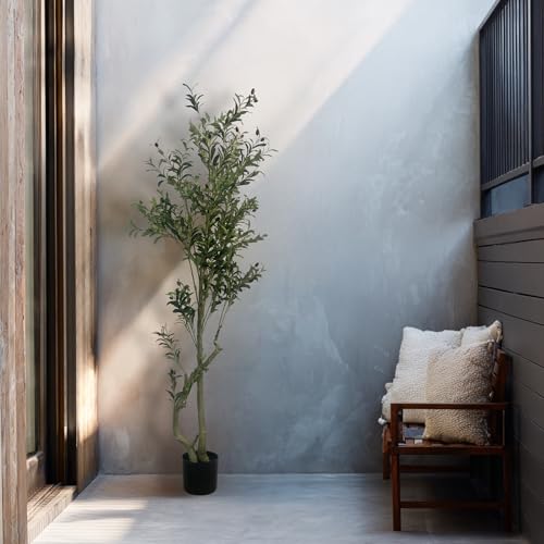 XBrand 6ft Artificial Olive Tree, Tall Realistic Faux Tree for Home & Office Decor - color: Olive Tree - 6ft