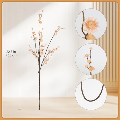 10PCS Champagne Gypsophila Artificial Flowers 22.8" Baby's Breath Bulk Lifelike Silk Faux Baby Breath Flowers for Wedding Bouquets Home Party Centerpieces Decorations (Champagne) - color: Champagne