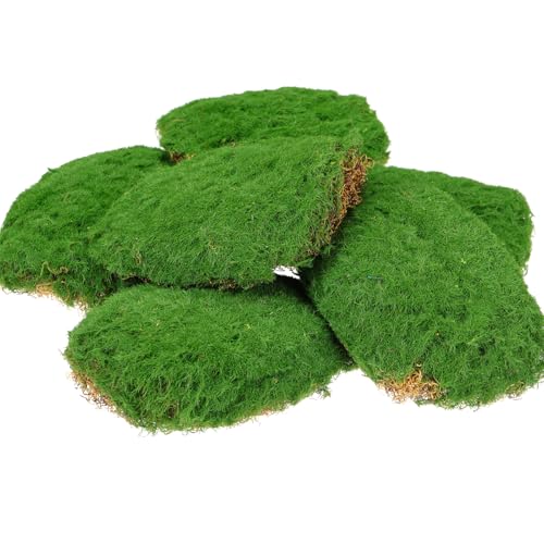 Solsew 6 Pcs Artificial Fake Green Moss for Potted Plant Indoor Waterproof Decorative Faux Moss Decor for DIY Crafts Garden Wedding Party Decoration(Fresh) - style: Fresh