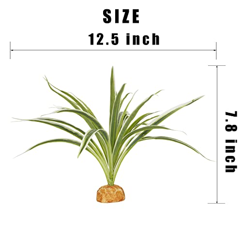 Artificial Spider Plants, Reptile Terrarium Decor, Bearded Dragon Tank Accessories fit Crested Gecko Leopard Lizard Chameleon Ball Python Snake Frog - color: B-artificial Spider Plants