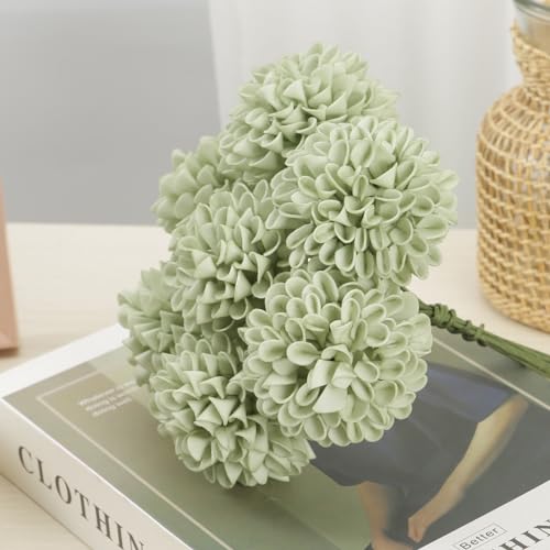 Artificial Flowers, 50pcs Sage Green Artificial Rose for DIY Wedding Bouquets Centerpieces Arrangements, Sage Green Rose and Dahlia Flowers with Stem for Bridal Shower Party Home Decorations - color: Sage Green Rose and Dahlia, size: 50pcs
