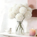 Artificial Chrysanthemum Ball Flowers Hydrangea Arrangement Bouquet Presents Decor 10pcs Without Vase (Milk White) - color: Milk White