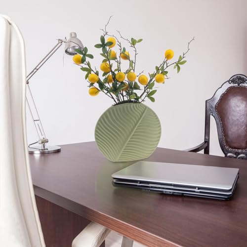 Woration 19.3inch Simulation Artificial Lemon Branches Fake Fruit Yellow Decoration for Home DIY Flower Arrangement Photography Props 5PCS - color: 19.3 Inch Fake Lemon Branches